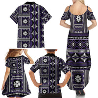 Fiji Masi Tapa Pattern Purple Family Matching Summer Maxi Dress and Hawaiian Shirt LT01 - Polynesian Pride