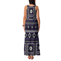 Fiji Masi Tapa Pattern Purple Family Matching Tank Maxi Dress and Hawaiian Shirt LT01 - Polynesian Pride