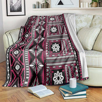 Fiji Masi Tapa Pattern Pink Blanket - Polynesian Pride
