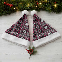 Fiji Masi Tapa Pattern Pink Christmas Santa Hat - Polynesian Pride