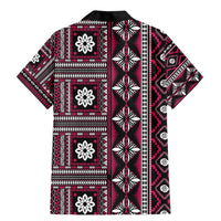 Fiji Masi Tapa Pattern Pink Family Matching Mermaid Dress and Hawaiian Shirt LT01 - Polynesian Pride