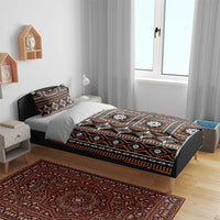 Fiji Masi Tapa Pattern Orange Bedding Set - Polynesian Pride