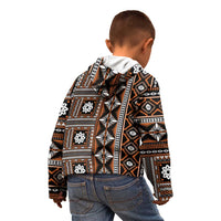 Fiji Masi Tapa Pattern Orange Kid Hoodie - Polynesian Pride