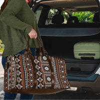 Fiji Masi Tapa Pattern Orange Travel Bag - Polynesian Pride