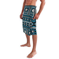 Fiji Masi Tapa Pattern Blue Lavalava - Polynesian Pride
