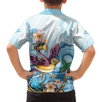 Hawaii Flamingo Family Matching Off Shoulder Maxi Dress and Hawaiian Shirt Plumeria Tropical Beach LT01 - Polynesian Pride