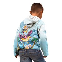 Hawaii Flamingo Kid Hoodie Plumeria Tropical Beach