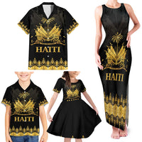 Haiti Neg Marron Gold Family Matching Tank Maxi Dress and Hawaiian Shirt Lespwa pa anyen san aksyon LT01 - Polynesian Pride