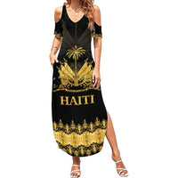 Haiti Neg Marron Gold Summer Maxi Dress Lespwa pa anyen san aksyon LT01 Women Gold - Polynesian Pride