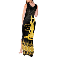 Haiti Neg Marron Gold Tank Maxi Dress Lespwa pa anyen san aksyon LT01 - Polynesian Pride