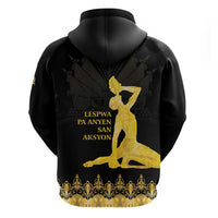Haiti Neg Marron Gold Zip Hoodie Lespwa pa anyen san aksyon LT01 - Polynesian Pride