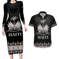 Haiti Neg Marron Silver Couples Matching Long Sleeve Bodycon Dress and Hawaiian Shirt Hope is Nothing Without Action LT01 Silver - Polynesian Pride