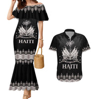 Haiti Neg Marron Silver Couples Matching Mermaid Dress and Hawaiian Shirt Hope is Nothing Without Action LT01 Silver - Polynesian Pride