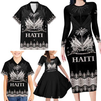 Haiti Neg Marron Silver Family Matching Long Sleeve Bodycon Dress and Hawaiian Shirt Hope is Nothing Without Action LT01 - Polynesian Pride