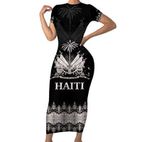 Haiti Neg Marron Silver Family Matching Short Sleeve Bodycon Dress and Hawaiian Shirt Hope is Nothing Without Action LT01 Mom's Dress Silver - Polynesian Pride