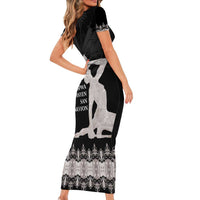 Haiti Neg Marron Silver Family Matching Short Sleeve Bodycon Dress and Hawaiian Shirt Hope is Nothing Without Action LT01 - Polynesian Pride