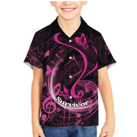 Personalised Survivor Melody Pink Family Matching Mermaid Dress and Hawaiian Shirt Breast Cancer Polynesian Pattern LT01 Son's Shirt Pink - Polynesian Pride