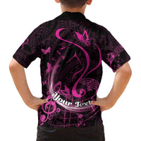 Personalised Survivor Melody Pink Family Matching Off The Shoulder Long Sleeve Dress and Hawaiian Shirt Breast Cancer Polynesian Pattern LT01 - Polynesian Pride