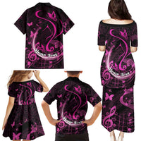 Personalised Survivor Melody Pink Family Matching Puletasi and Hawaiian Shirt Breast Cancer Polynesian Pattern LT01 - Polynesian Pride