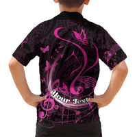 Personalised Survivor Melody Pink Family Matching Short Sleeve Bodycon Dress and Hawaiian Shirt Breast Cancer Polynesian Pattern LT01 - Polynesian Pride