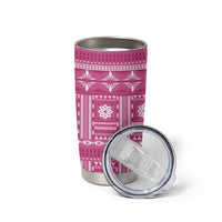 Fiji Masi All Pink Tumbler Cup Tapa Pattern - Polynesian Pride