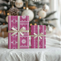 Fiji Masi All Pink Wrapping Paper Tapa Pattern - Polynesian Pride