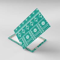 Fiji Masi All Teal Canvas Wall Art Tapa Pattern - Polynesian Pride