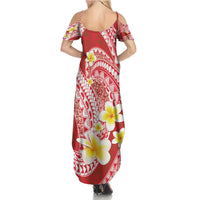 Plumeria Polynesian Coral Glitter Pattern Family Matching Summer Maxi Dress and Hawaiian Shirt LT01 - Polynesian Pride