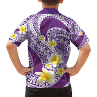 Plumeria Polynesian Purple Glitter Pattern Family Matching Tank Maxi Dress and Hawaiian Shirt LT01 - Polynesian Pride