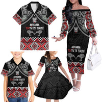 Aotearoa Toitu Te Tiriti Waitangi Family Matching Off The Shoulder Long Sleeve Dress and Hawaiian Shirt Proud To Be Maori LT01 - Polynesian Pride