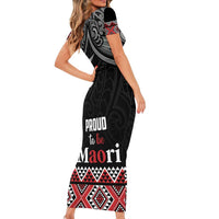Aotearoa Toitu Te Tiriti Waitangi Short Sleeve Bodycon Dress Proud To Be Maori LT01 - Polynesian Pride