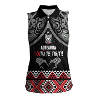 Aotearoa Toitu Te Tiriti Waitangi Women Sleeveless Polo Shirt Proud To Be Maori LT01 Female Black - Polynesian Pride