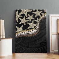 Beige Polynesian Starfish Unique Pattern Canvas Wall Art
