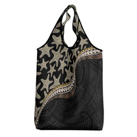 Beige Polynesian Starfish Unique Pattern Grocery Bag