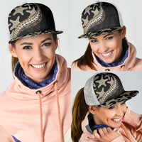 Beige Polynesian Starfish Unique Pattern Mesh Trucker Cap