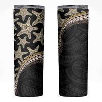 Beige Polynesian Starfish Unique Pattern Skinny Tumbler