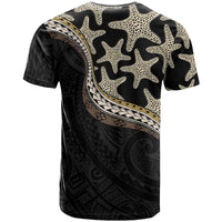 Beige Polynesian Starfish Unique Pattern T Shirt