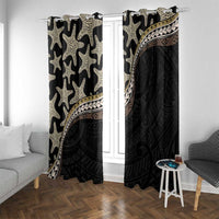 Beige Polynesian Starfish Unique Pattern Window Curtain