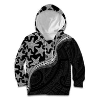 Monotone Polynesian Starfish Unique Pattern Kid Hoodie