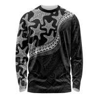 Monotone Polynesian Starfish Unique Pattern Long Sleeve Shirt