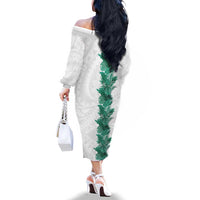 Hawaii Tropical Leaves Family Matching Off The Shoulder Long Sleeve Dress and Hawaiian Shirt Polynesian Pattern LT01 - Polynesian Pride