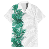 Hawaii Tropical Leaves Family Matching Short Sleeve Bodycon Dress and Hawaiian Shirt Polynesian Pattern LT01 Dad's Shirt - Short Sleeve White - Polynesian Pride