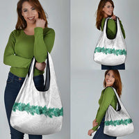 Hawaii Tropical Leaves Grocery Bag Polynesian Pattern