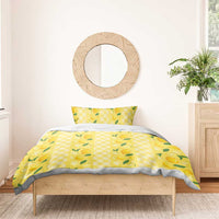Hawaii Lemon Palaka Bedding Set Striped Stylized