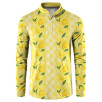 Hawaii Lemon Palaka Button Sweatshirt Striped Stylized