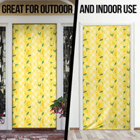 Hawaii Lemon Palaka Door Cover Striped Stylized