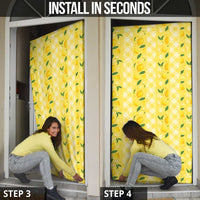 Hawaii Lemon Palaka Door Cover Striped Stylized