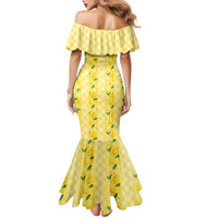 Hawaii Lemon Palaka Family Matching Mermaid Dress and Hawaiian Shirt Striped Stylized LT01 - Polynesian Pride