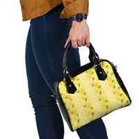 Hawaii Lemon Palaka Shoulder Handbag Striped Stylized