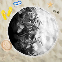 Hawaii Tropical Plant Monochrome Beach Blanket Vibrant Polynesian Pattern